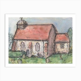 St Rumswold Church, Nr Ashford, 28th Jan 2024 Art Print