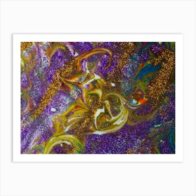 Purple And Gold Swirls Art Print