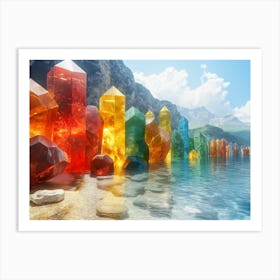 Colorful Crystals Art Print