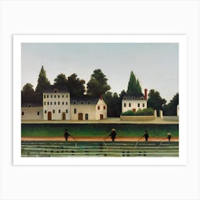 Landscape And Four Fisherman, Henri Rousseau Art Print