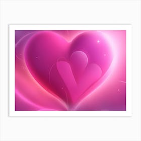 A Glowing Pink Heart Vibrant Horizontal Composition 68 Art Print