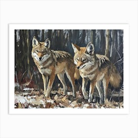 Coyote In The Woods 3 Art Print