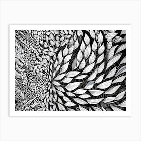 Abstract Black And White Drawing 1 Art Print