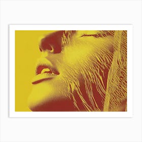 Yellow Golden Portrait Of A Woman Art Print