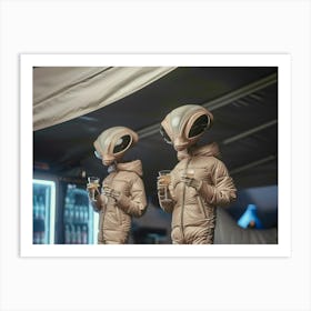 Aliens In Puffer Clothes 1 Art Print