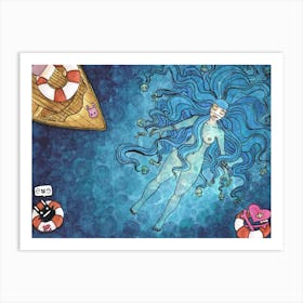 Deep water rescue Art Print