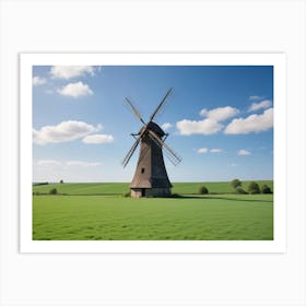 Windmill In A Field Art Print