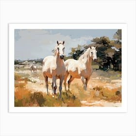 Horses Painting In Andalusia, Spain, Landscape 2 Art Print