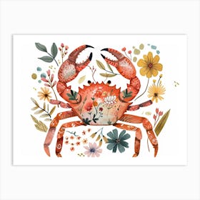 Little Floral Crab 3 Art Print