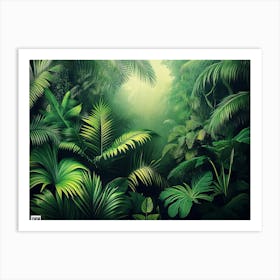 3d Jungle Wallpaper 1 Art Print