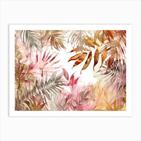 Watercolor Tropical Leaves 14 Art Print