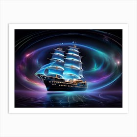 Ship In Space Art Print