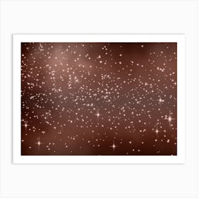 Tan Brown Tone Shining Star Background Art Print