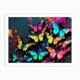 Colorful Butterflies 136 Art Print