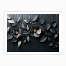 Black And White Floral Wall Art 1 Art Print