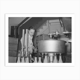 Filling Milk Bottles At Creamery, San Angelo, Texas By Russell Lee Art Print