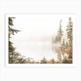 Misty Forest Pond Art Print