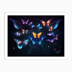 Butterflies In The Night Sky Poster