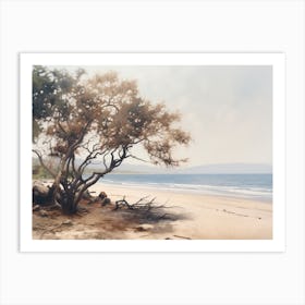 Rustic Coastal Oil Painting Art Print