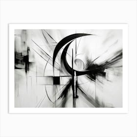 Transformation Abstract Black And White 9 Art Print