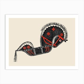 horse linocut Art Print