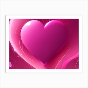 A Glowing Pink Heart Vibrant Horizontal Composition 25 Art Print