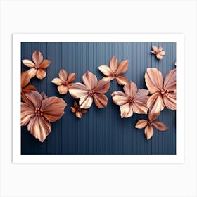 Copper Flowers Art Print