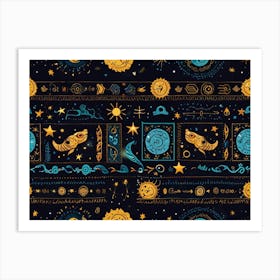 Zodiac Pattern Art Print