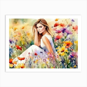 Meadow full of flowers 16 Art Print