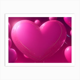 A Glowing Pink Heart Vibrant Horizontal Composition 14 Art Print