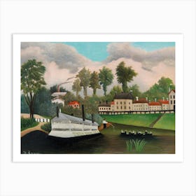 The Laundry Boat Of Pont De Charenton, Henri Rousseau Art Print