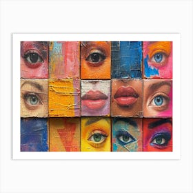 Colorful Chronicles: Abstract Narratives of History and Resilience. Colorful Eyes Art Print