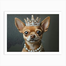 Chihuahua In Crown And Pearls 1 Poster