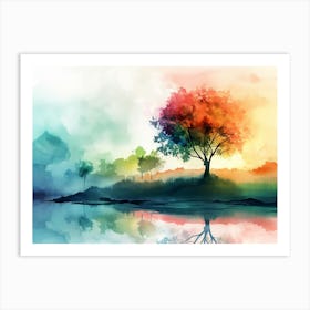 Watercolor Tree Art Print