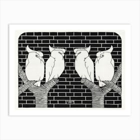 Four Crowned Cockatoos (1912), Samuel Jessurun Art Print