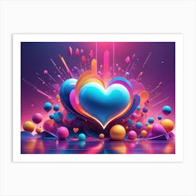 Colorful Heart Creative Art Print 39 Art Print