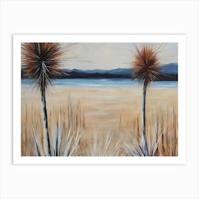 Australian Landscape Grasstrees Watercolor Painting Art Print