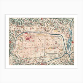 Map Of Kyoto (1863) Art Print