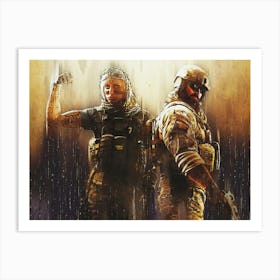 Blackbeard And Valkyrie Rainbow Six Siege Operation Dust Line Art Print