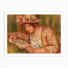 Andrée In A Hat, Reading (1918), Pierre Auguste Renoir Art Print