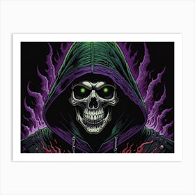 Hooded Skeleton Art Print