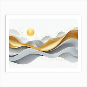 Golden Waves Art Print