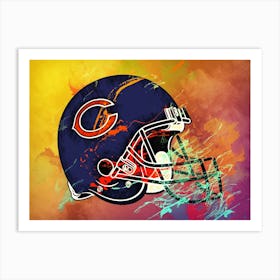 Chicago Bears Helmet Abstract Art Print