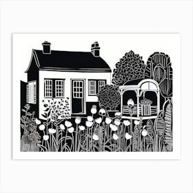 Lion cut inspired Black and white Garden plants & flowers art, Gardening art, Garden 221 Art Print
