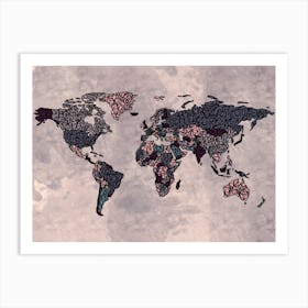 Abstract World Map Art Print