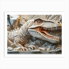 3d Dinosaur Made In Stone 3 Art Print