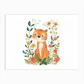Little Floral Puma 3 Art Print