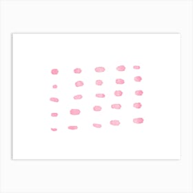 Pink Watercolor Dotted Lines – Minimalist Abstract Design Poster