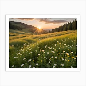 Sunset In The Meadow Art Print