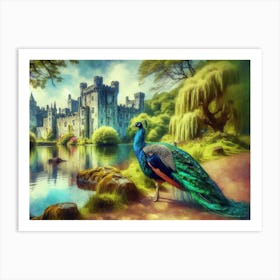 Peacock Lake Art Print